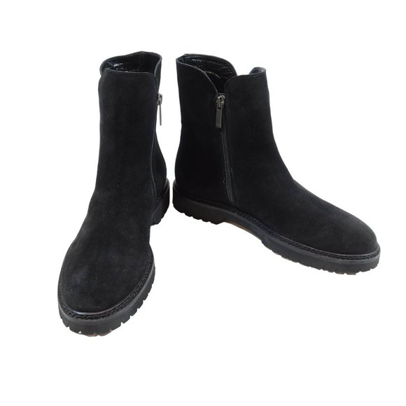 Aquatalia Shoes Aquatalia Size Black Madelyn Suede Lug Sole Ankle Boots Water Resistant Poshmark